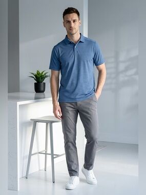 Callaway Golf Heather Micro Stripe Mens Polo Shirt Size XL 100% Polyester